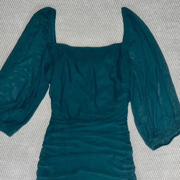 emerald green 3 4 sleeve dress Ask You Out Emerald Green Tweed 3/4 Sleeve Dress, Small - The Mint Julep Boutique main image 0